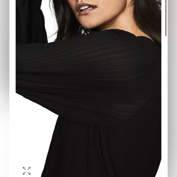 REISS Editha Pleated Detailed Button Down Long Sleeve Blouse Black US Size 4 - Picture 3 of 9